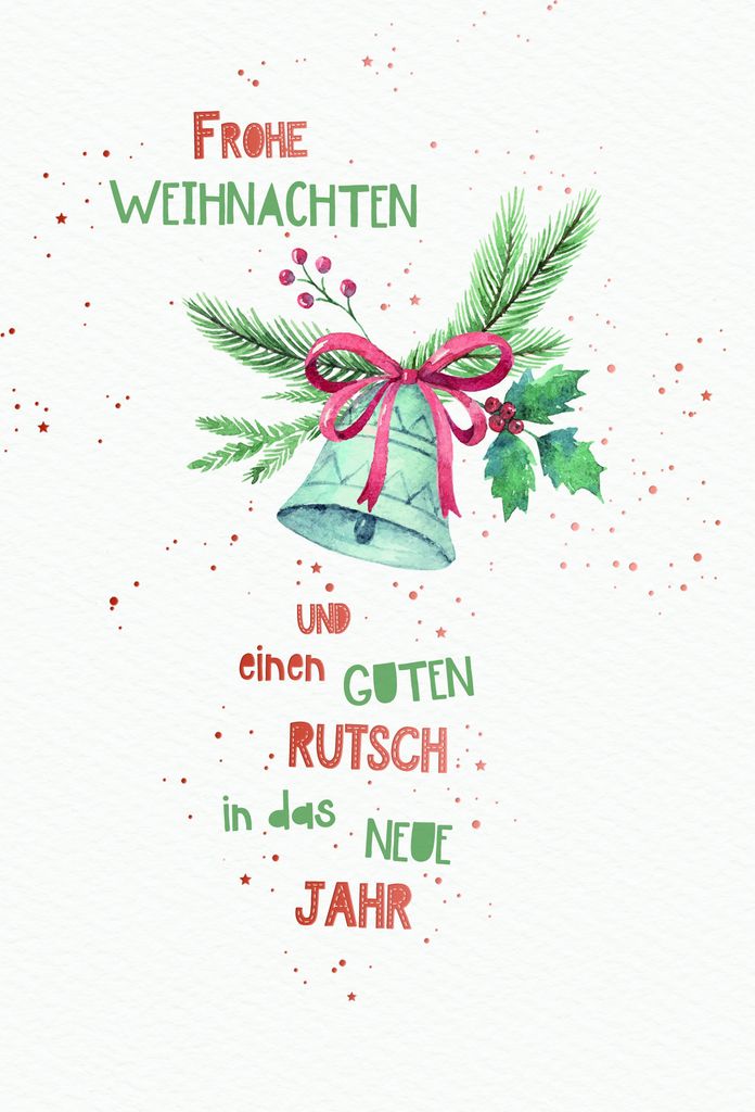 Weihnachten - Glückwunschkarten im Format 11,5 x 17 cm - Glocke mit