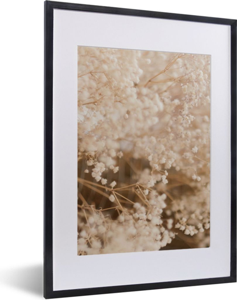 MuchoWow Gerahmtes Poster Pampasgras - Pflanze - Natur 30x40 cm - Poster mit Schwarzem Bilderrahmen Wandposter Rahmen Foto Bilder - Wandposter Sc...