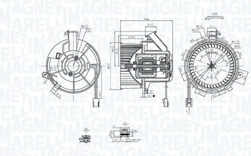 Moteur de ventilation silencieux Magneti Marelli 069412290010 fiable