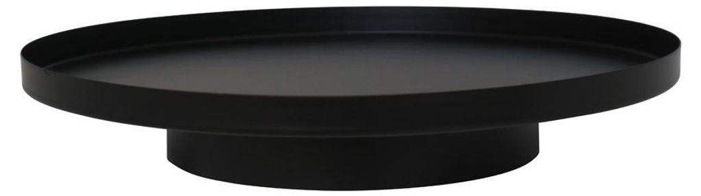 Dekotablett SCANDI schwarz aus Metall D35cm Dekoplateau schlicht Tablett mit Fuß
