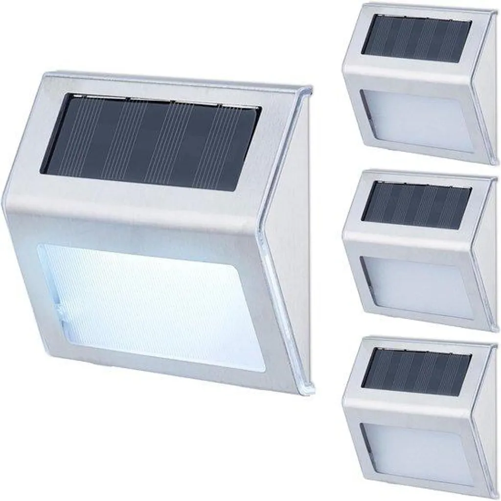Sécurisez vos entrées avec l'applique murale LED étanche argent lot de 4
