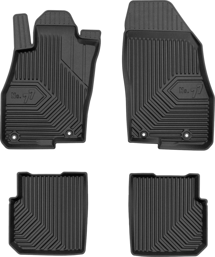 Fußmatten Gummimatten No.77 für Alfa Romeo MiTo 2008-2018 TPE Schwarz 4 tlg
