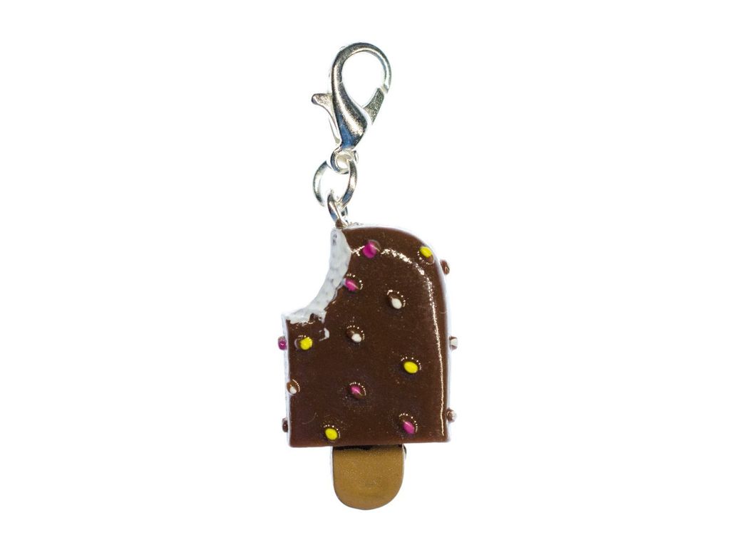 Eis am Stiel Stieleis Charm Zipper Pull Anhänger Bettelanhänger Miniblings braun