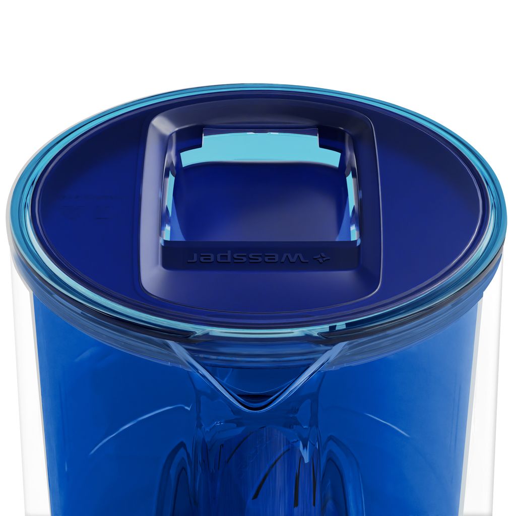 Wessper Wasserfilterkanne 2,8 Liter Mit Filteranzeige – Reduziert Chlor, Kalk, Schwermetalle, Schwarz