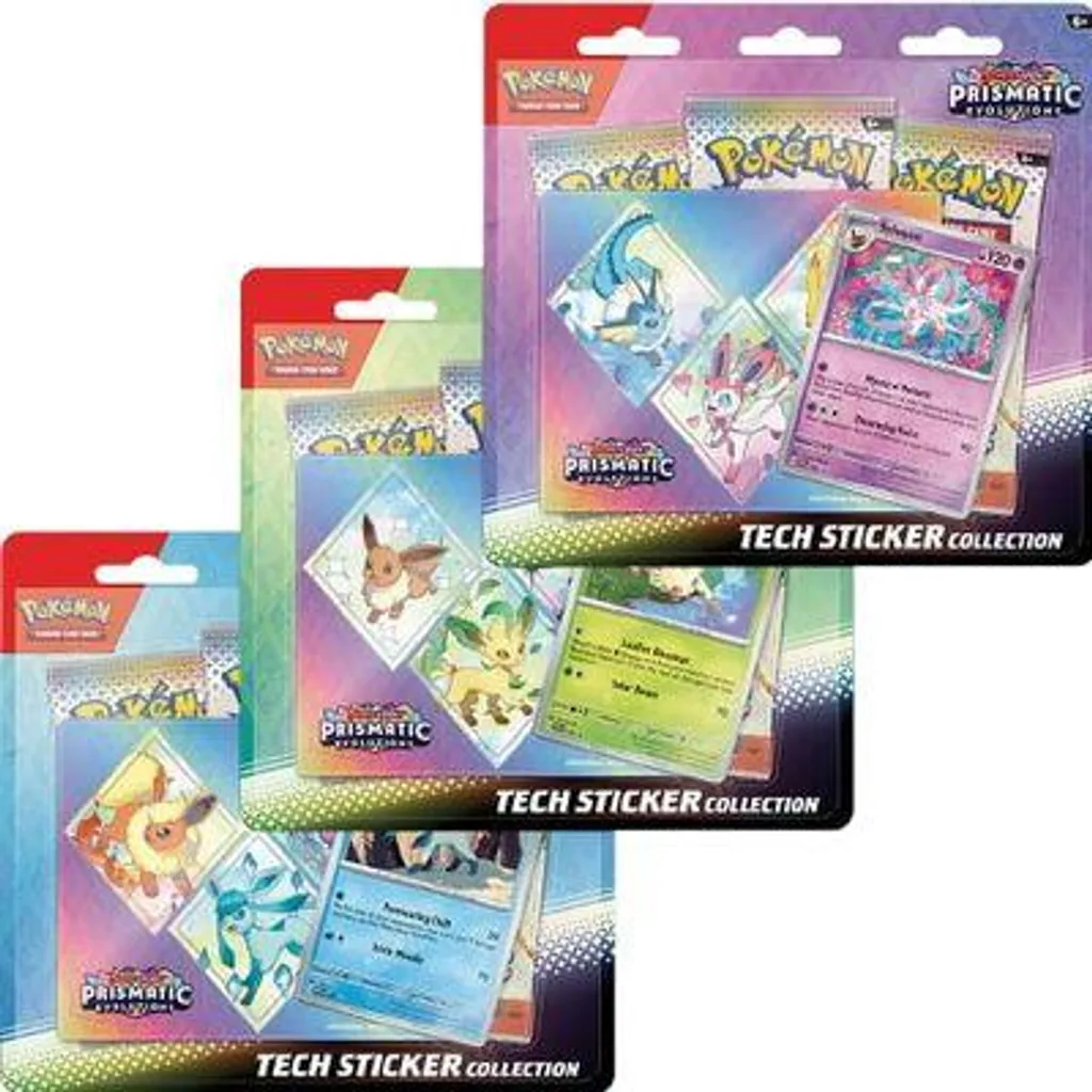 Pokemon Prismatic Evolutions : Collection Sticker Glaceon Tech pour Fans