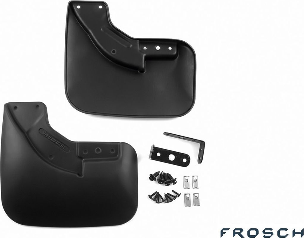 FROSCH Passgenaue Gummi Schmutzf?nger Spritzschutz Kotfl?gel hinteren kompatible mit FORD Transit, 2014->, Van, 2 Teileg mit Befestigung