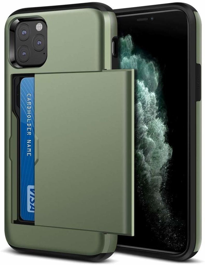 ICoverCase IPhone 11 Hülle Mit Kartenfach - RFID-Schutz, PU-Leder, Standfunktion, Dunkellila