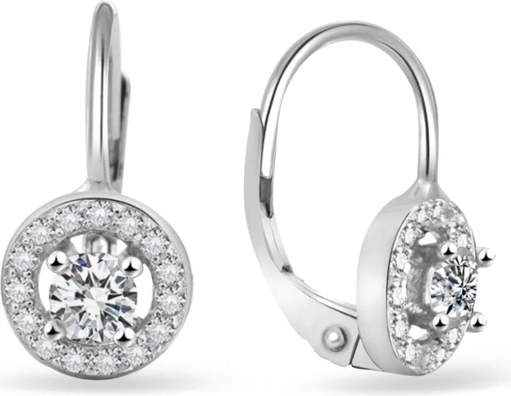 Boucles d'oreilles argentées de mariage pour tenue de soirée