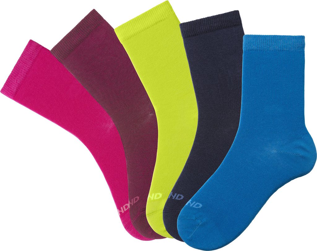 Elbsand Socken 5 -teilig 1x pink, 1x dunkel pink, 1x limone, 1x türkis, 1x navy Größe 35/38