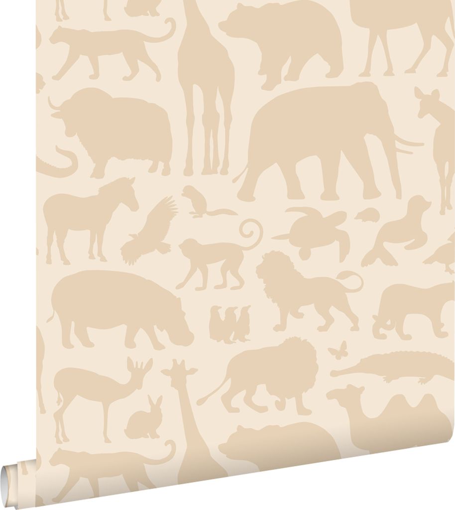 ESTAhome Tapete Tiere Beige 53 cm x 10.05 m