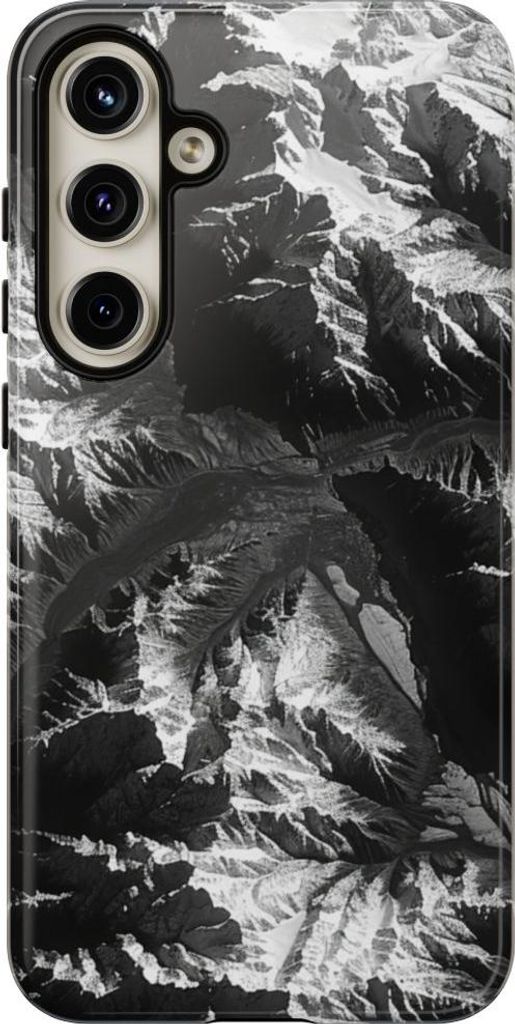 Schwarz-weiße Berglandschaft – Hülle Kompatibel mit Samsung Galaxy S24 Plus