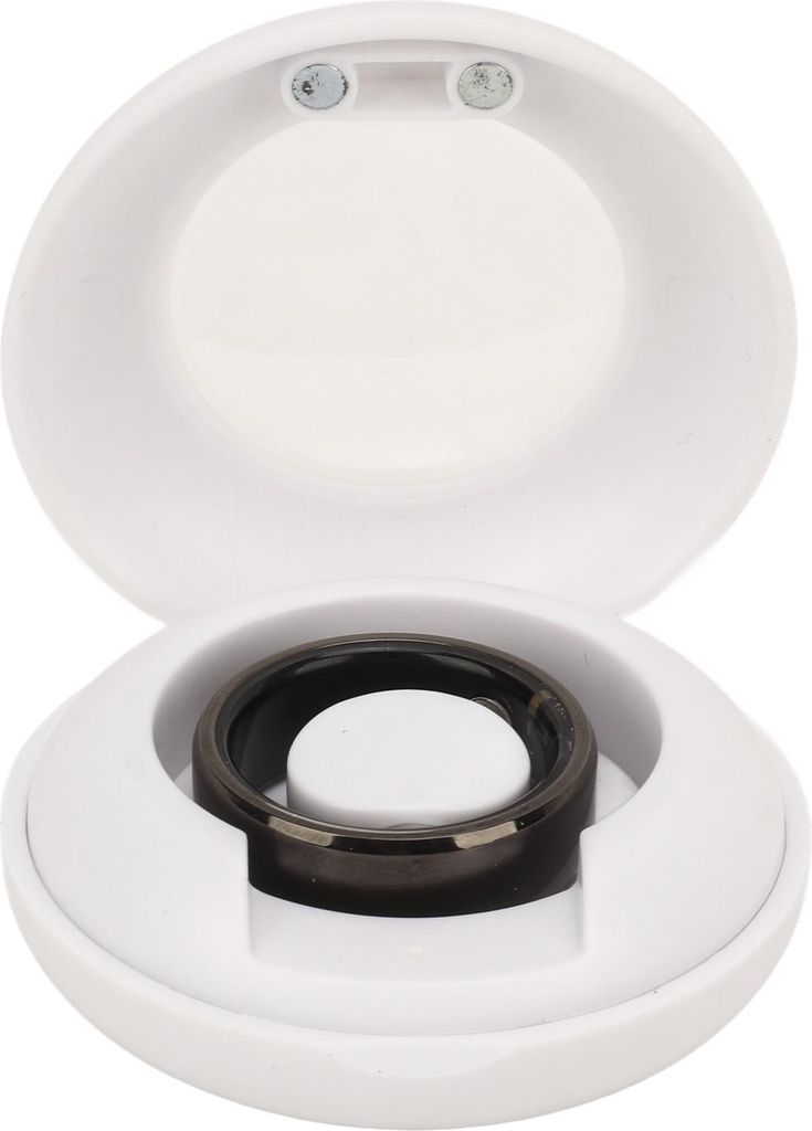 Smart Ring Health Tracker Schrittzählung Schlafqualität Überwachung IP68 wasserdicht mit Ladekoffer für Android iOS Schwarz Größe 9