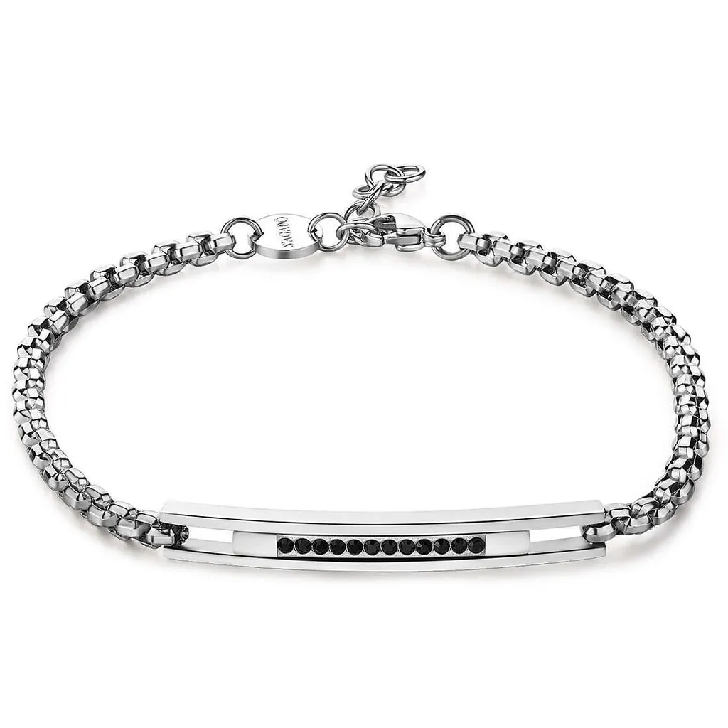 Gourmette Homme en Argent avec Plaque Identité Collection Proud