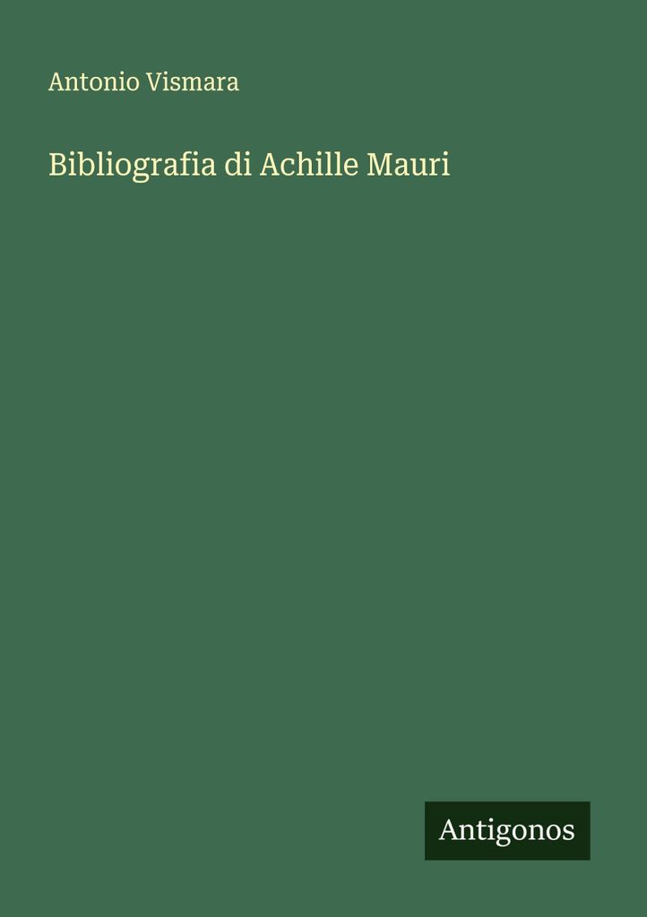 Achille Mauri Bibliographie