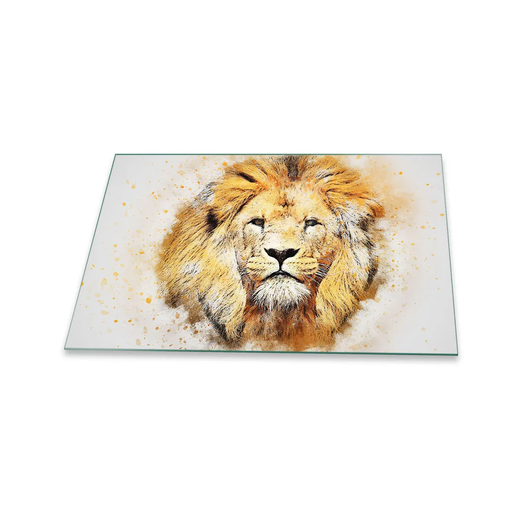 Copripiano Induzione 80x52 Vetro Design Animali Marrone Antigraffio