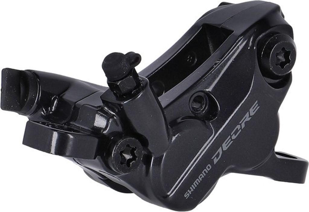 SHIMANO BR-M6120 Deore Bremssattel, hydraulisch, Postmount, Vorder- oder Hinterrad, Resinbelag, 4 Kolben, schwarz