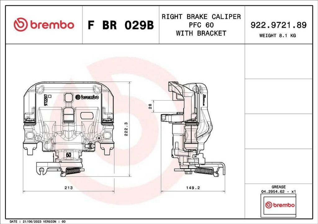 BREMBO Bremssattel Hinten Rechts für IVECO Daily VI Produktbild 