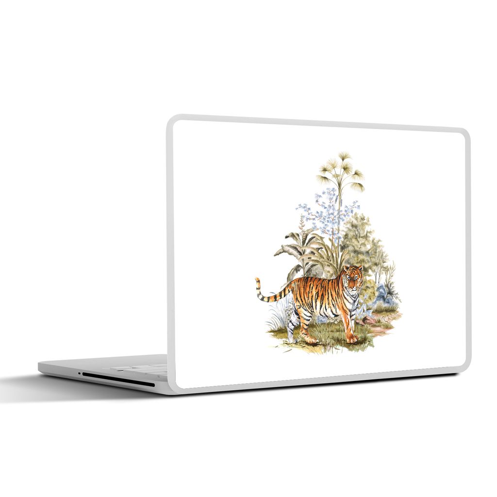 MuchoWow Laptop Aufkleber Sticker Cover Tiger - Schrein - Wald 30x22 cm - Laptop-Sticker
