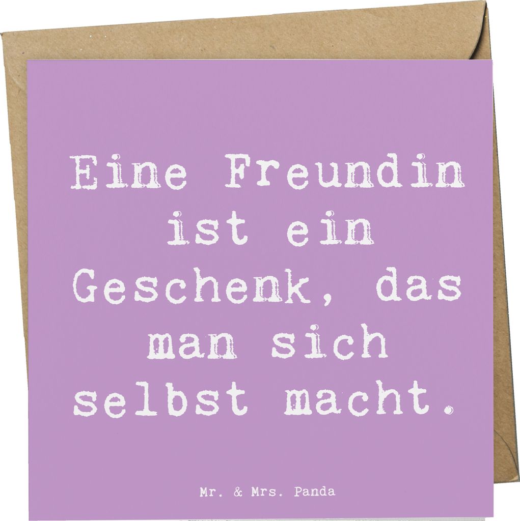 Mr. & Mrs. Panda Grußkarte Spruch Geschenk Freundin - Lavendeltraum - Klappkarte, Zuneigung, Dankbarkeit, Bedanken, Danke sagen, Wertschätzung, f...