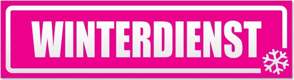 Kiwistar - Autoaufkleber - Pink - 45 x 12 cm - Winterdienst Schneeflocke invertiert - Hinweis Aufkleber Sticker für Auto, Kfz, Fahrrad, PKW, LKW