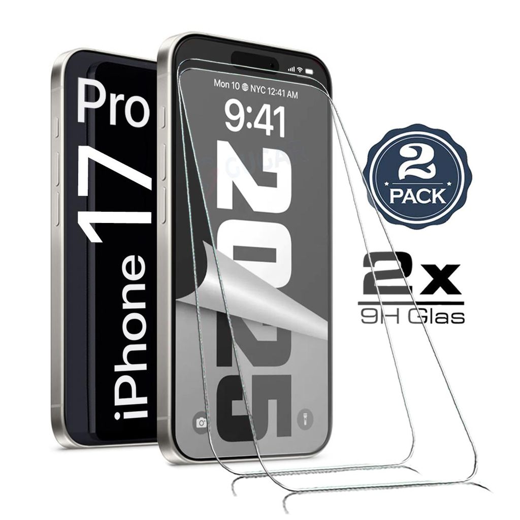 2X Für iPhone 17 Pro ( 6.3" ) - Panzerglas Glasfolie Produktbild 