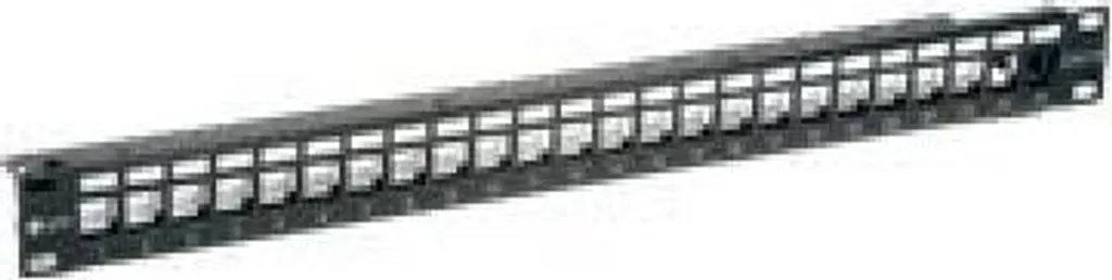 Panneau de brassage 24 ports Cat.6 Keystone blindé pour rack 19 pouces - 4