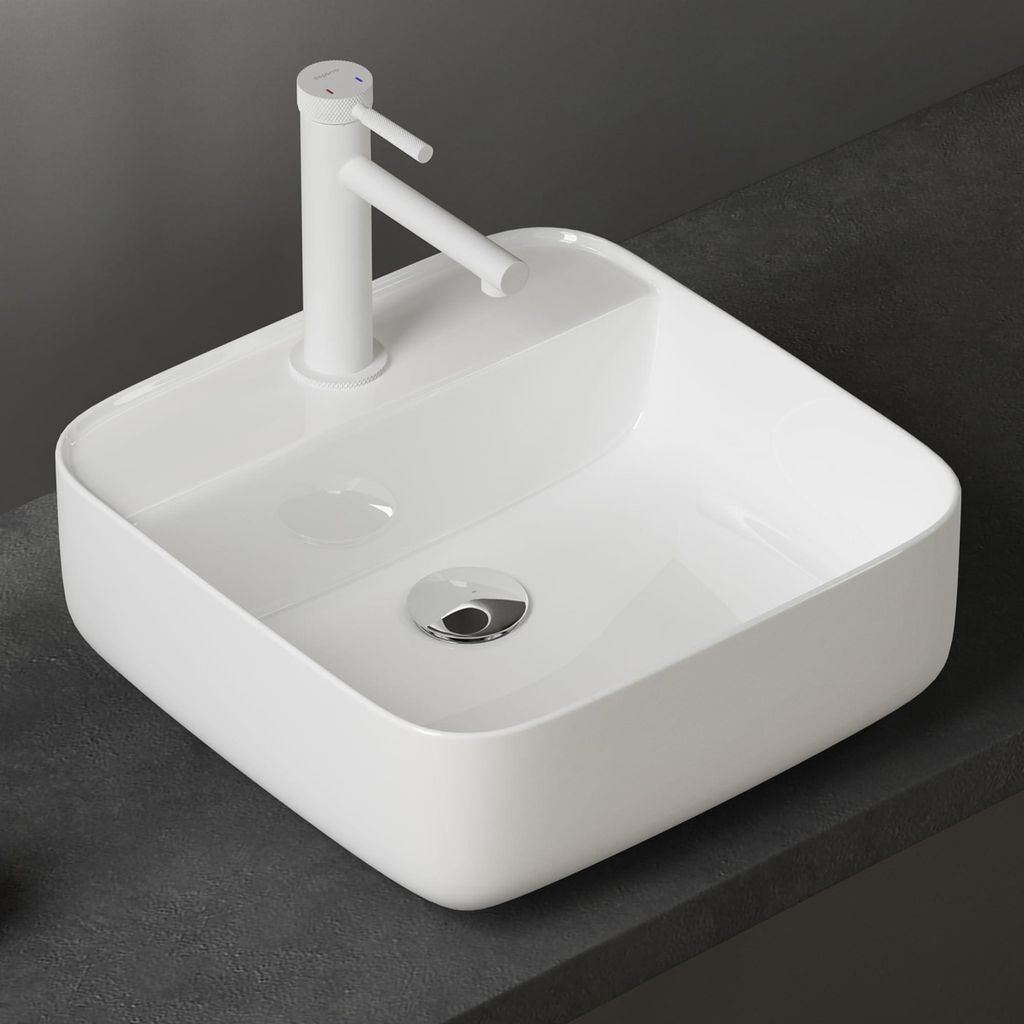 doporro Lavabo da Appoggio 38,5x38,5x14cm, Lavandino Bagno Immagine del prodotto 
