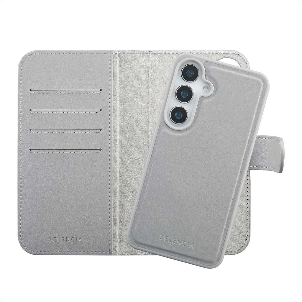 Selencia Olyn Abnehmbare Bookcase mit MagSafe Samsung Galaxy S25 / S24 - Grau