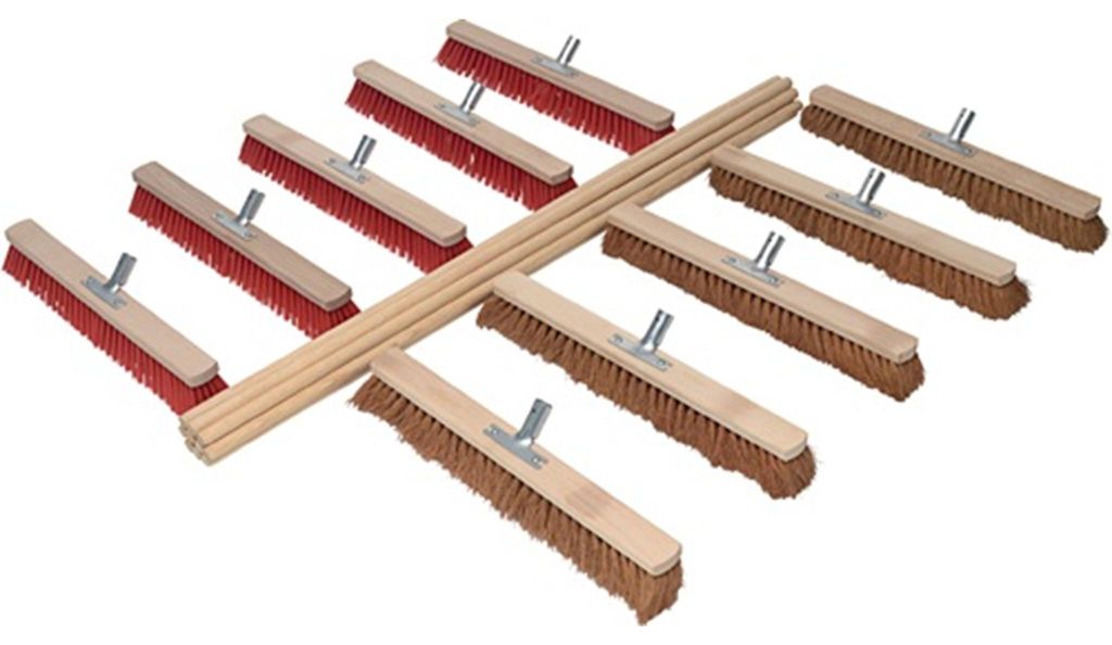 Sorex Besen-Set je 5 Kokos- / Elastonbesen Länge 600mm und 10 Stiele 1400mm - 10830