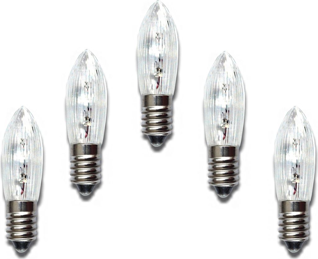5 Stück Topkerze 24V 3W E10 Riffelkerze Ersatzlämpchen für Weihnachtsbeleuchtung Lichterkette Schwibbogen Pyramide Advent