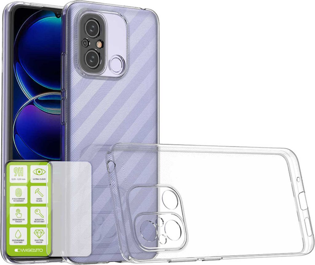 Für Xiaomi Redmi 11A / 12C / Poco C55 Silikon Hülle + H9 Glas Handy Tasche Etuis Case TPU Cover Schutz