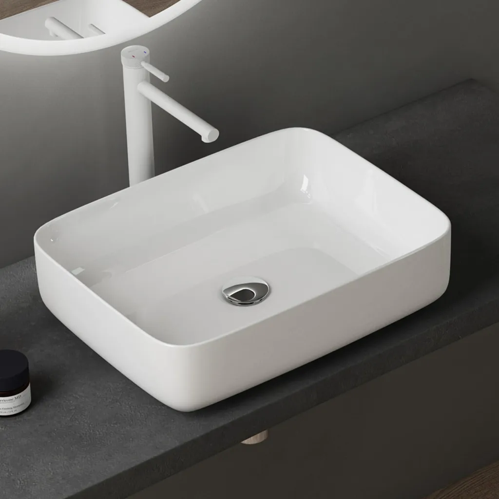Vasque à Poser avec Revêtement NANO Easy Clean Céramique Blanche 38cm - 3