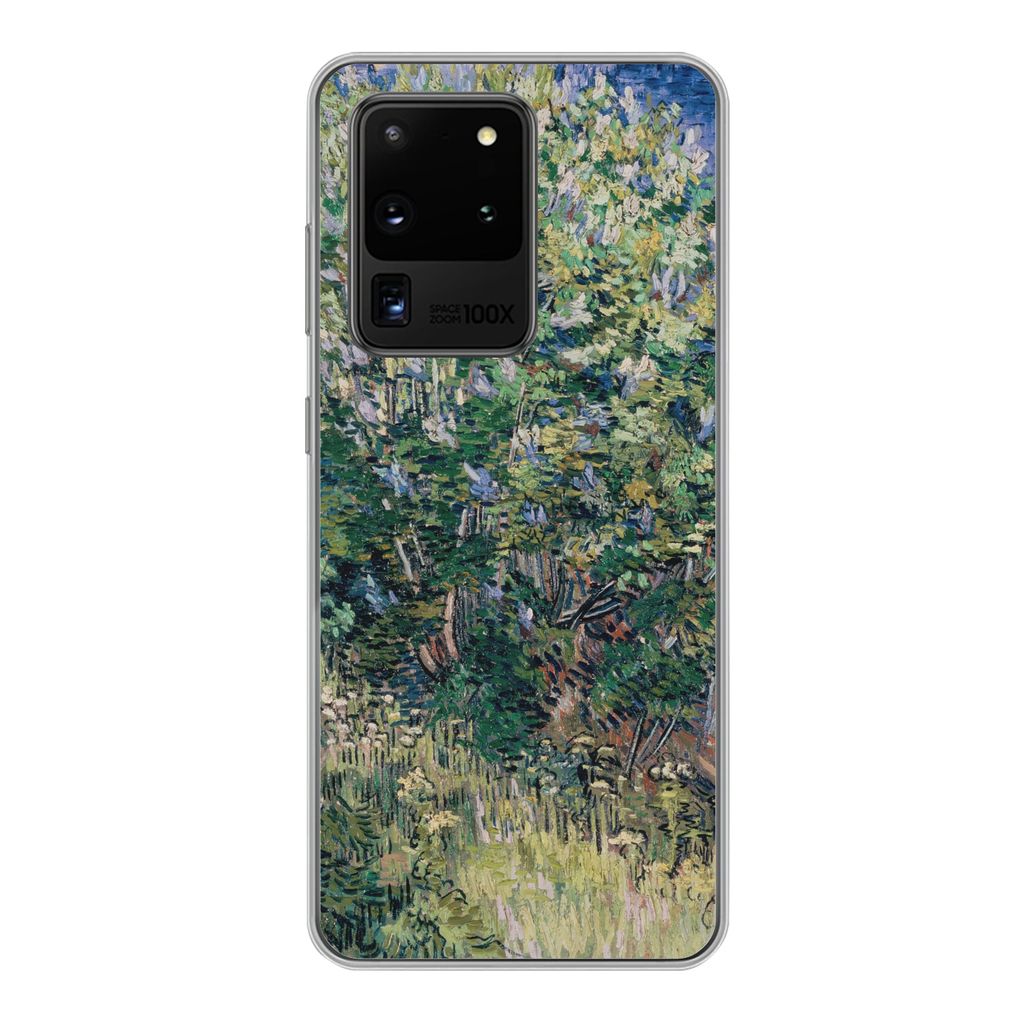MuchoWow Handyhülle Schutzhülle Hülle für Samsung Galaxy S20 Ultra Fliederbusch - Vincent van Gogh Silikon Softcase Handy Hülle - Karteninhaber