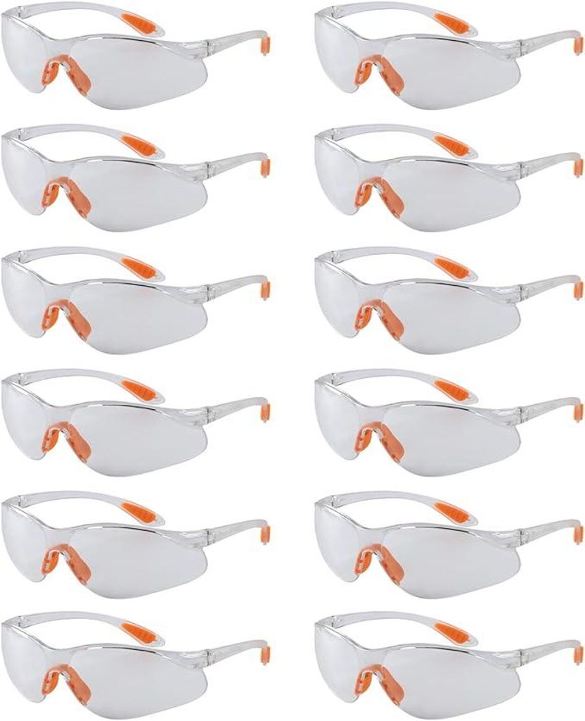 12 Stück Mehrzweck-Arbeitsbrille | Für Bau, DIY, Labor & Produktbild 