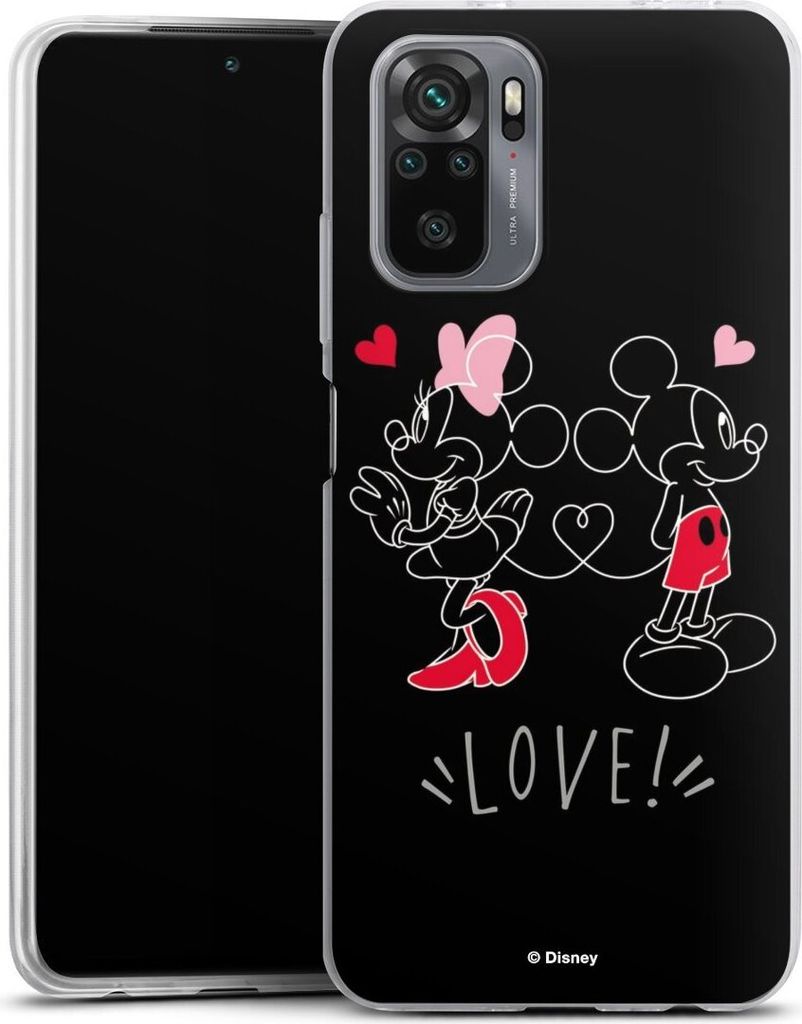 DeinDesign Slim Hülle für Xiaomi Redmi Note 10 4G Silikon Case Ultra Dünn Handyhülle Disney Liebe Mickey & Minnie Mouse