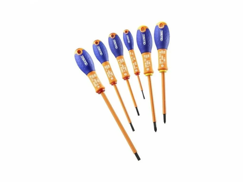 Tona E160910 Jeu de 6 tournevis isolés 1000V électricien fente et PH
