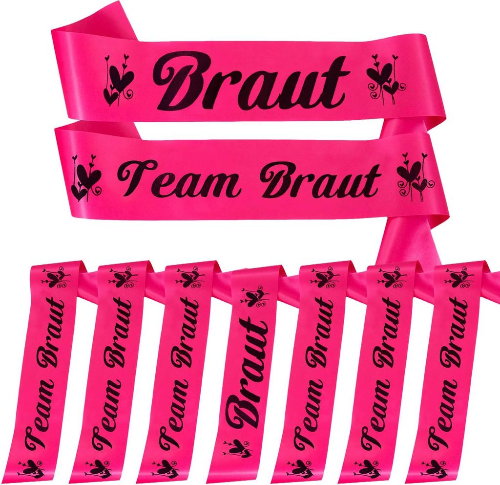 Oblique Unique Schärpe Braut + Team Braut Schärpen Set JGA Produktbild 