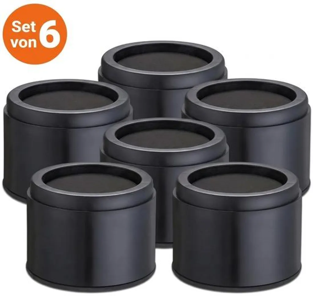 Plot de surélévation rond pour lit et canapé JustValue lot de 6