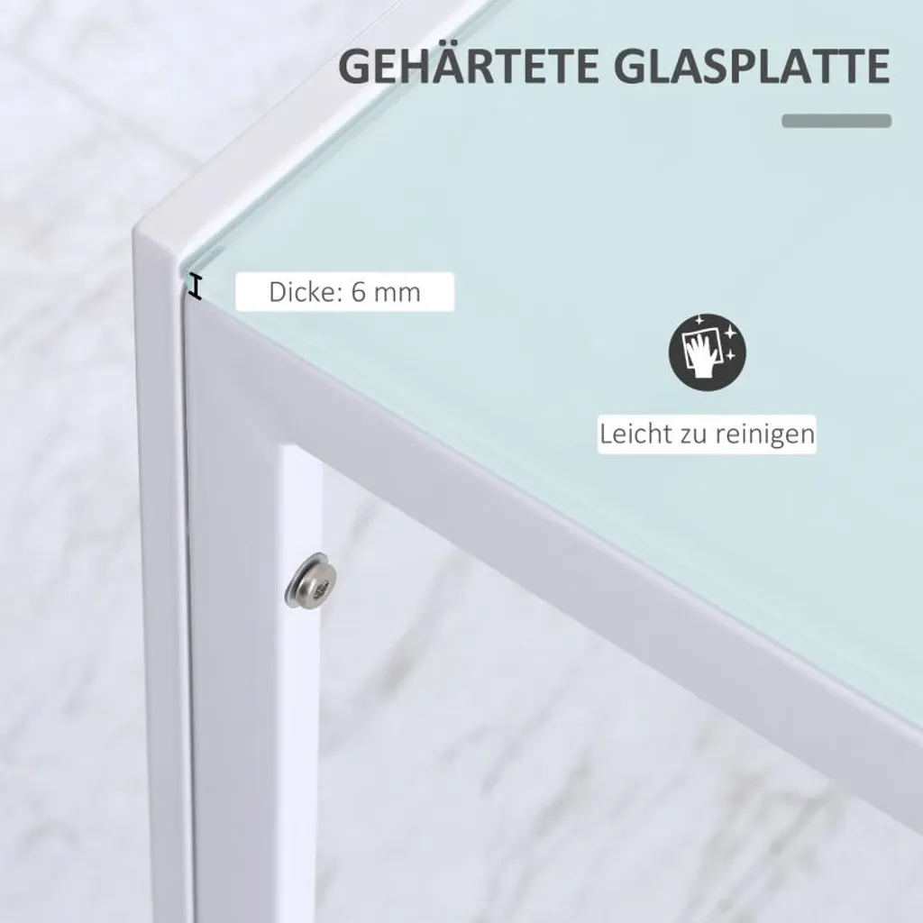 Fortuna Lai Table à manger blanche moderne 120 x 60 x 75 cm pour cuisine