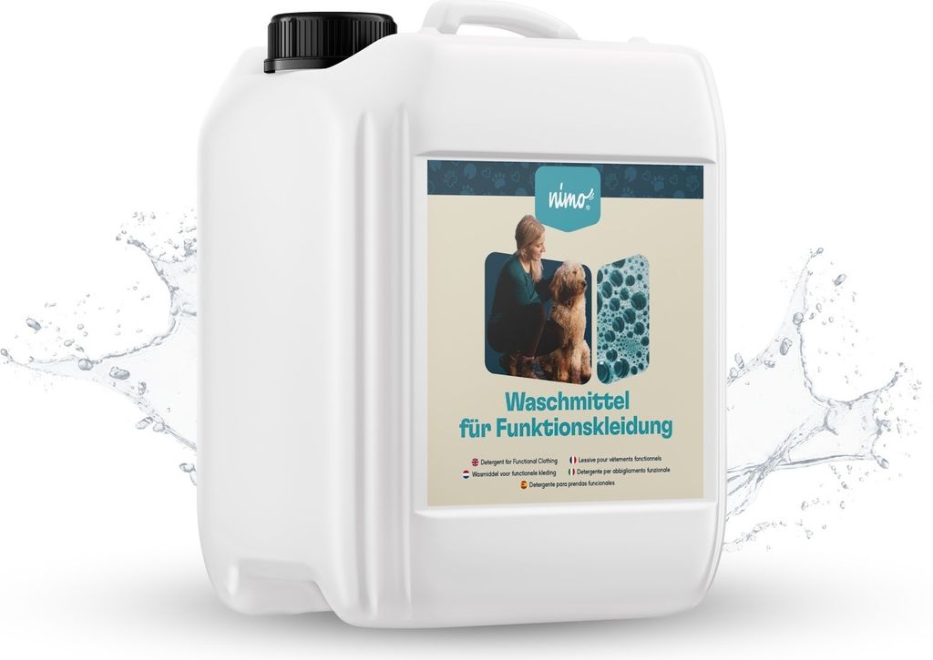 nimo Waschmittel für Funktionskleidung | ohne Duftstoffe & Farbstoffe | Spezialwaschmittel für Funktionstextilien, GORE-TEX, Sympatex | vegan