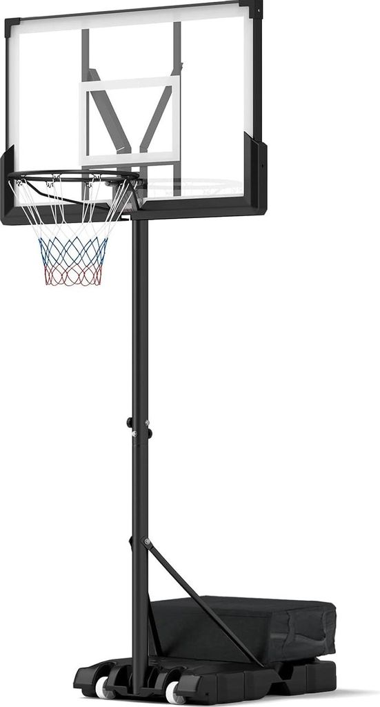 GOPLUS Basketballkorb outdoor, Korbhöhe 125-305cm verstellbar, Basketball Korb mit PC-Rückwand & Gewichtsbeutel, Basketballständer tragbar mit R...