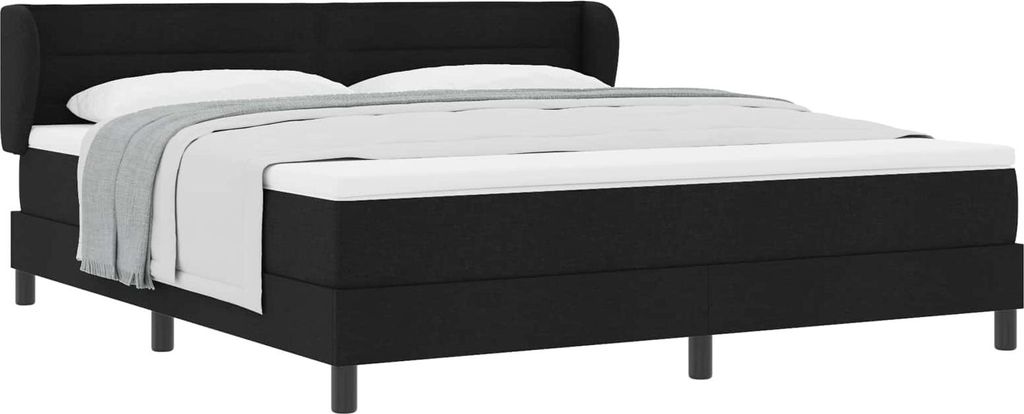Boxspringbett mit Matratze Schwarz 180 x 200 cm Stoff