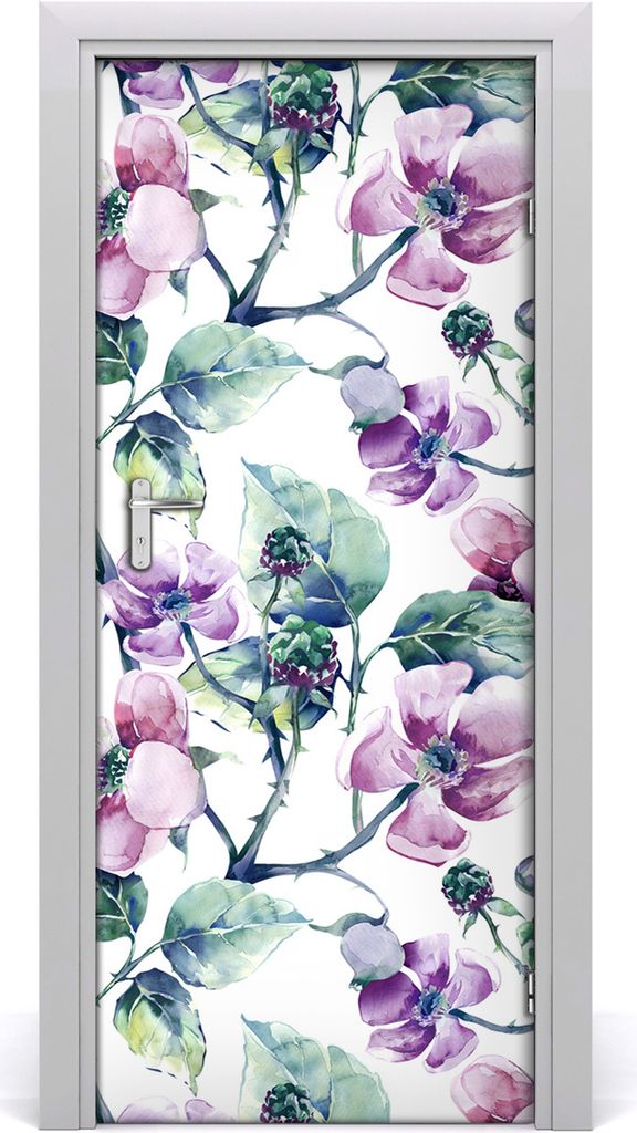 Tulup Türaufkleber 85x205 cm Dekorative Aufkleber Selbstklebend Wasserdichte Tapete Abnehmbar Schlafzimmer Wohnzimmer Wohnkultur - Blumen Brombeeren