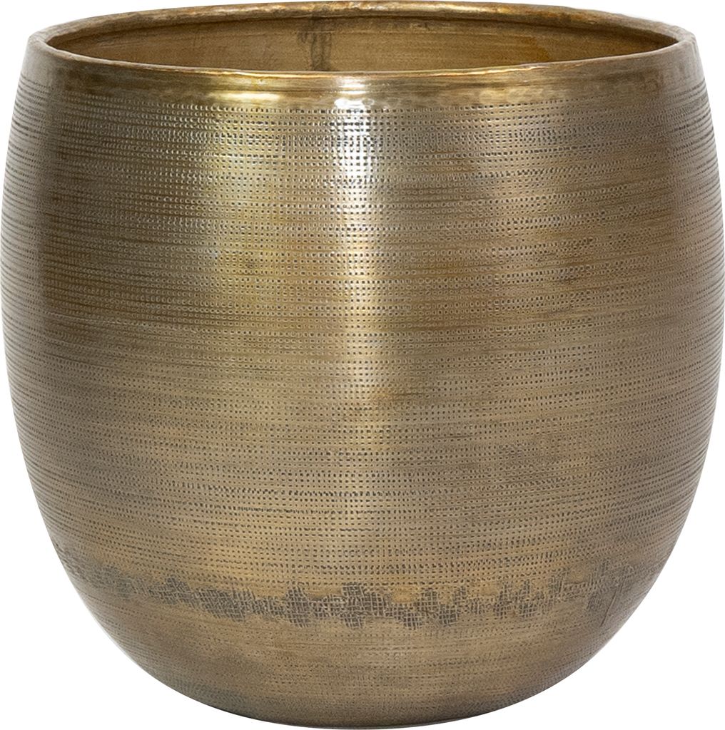 Ter Steege Blumentopf, Aluminium, Gold, Durchmesser 24 cm, Höhe 22 cm