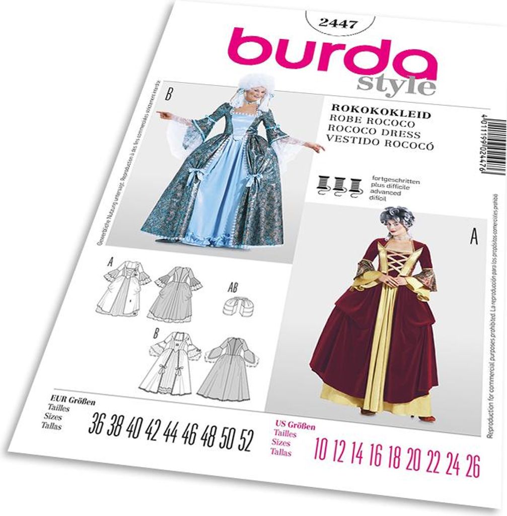 Patron Burda 2447 - Robe rococo Image du produit 