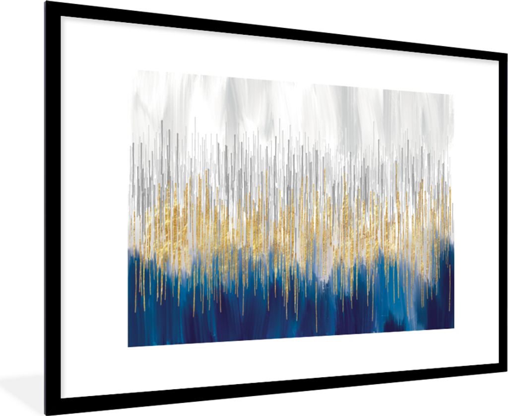 MuchoWow Gerahmtes Poster Ölfarbe - Abstrakt - Malerei 90x60 cm - Poster mit Schwarzem Bilderrahmen Wandposter Rahmen Foto Bilder - Wanddekorati...