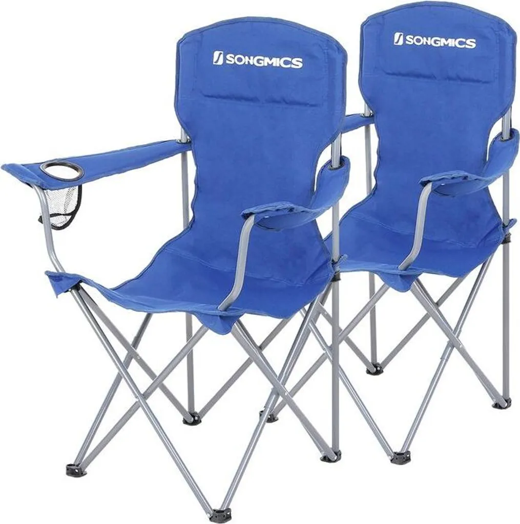 Lot de 2 chaises de camping Rootz bleues pliables et ultra légères