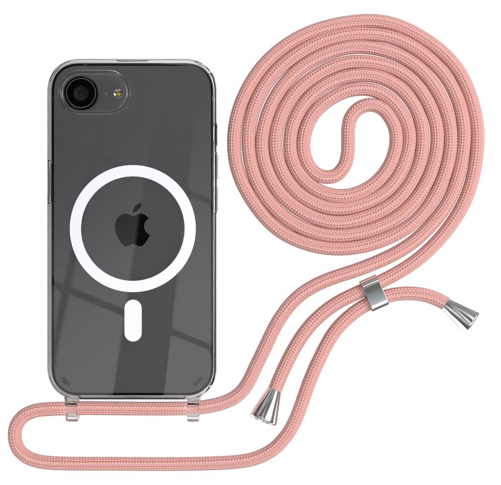 EAZY CASE - Handykette kompatibel mit Apple iPhone 17e, Kette zum Umhängen, Handyhülle stoßfest, Silikonhülle mit Band, Transparente Hülle, Ba...