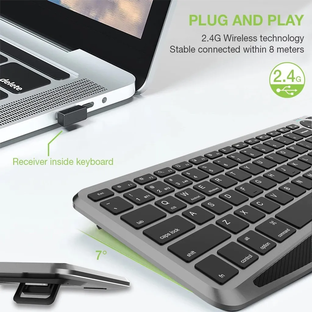 Techly Clavier sans fil Bluetooth et RF avec Touchpad LED RGB Azerty