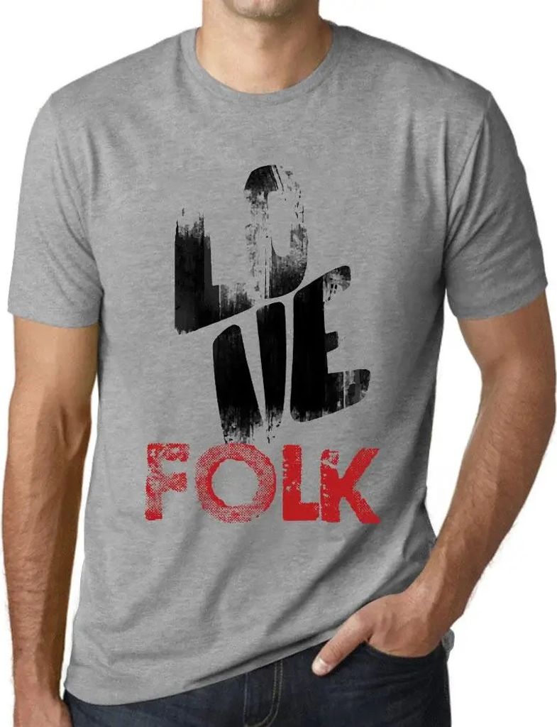 Herren Grafik T-Shirt Liebe Leute – Love Folk – Öko-Verantwortlich Vintage Jahrgang Kurzarm Lustige Druck Geburtstag Geschenk Mann